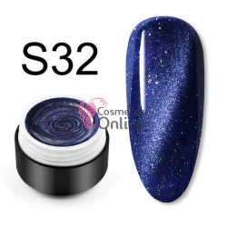Gel UV / LED Venalisa Glitter Laser effect Cat Eye 9D de 5 ml - S-32 Ultramarine + 1 Gel color de 5g Venalisa Cadou